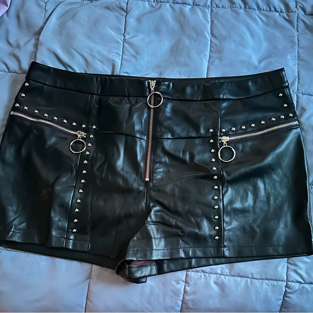 Killstar Leigh Faux Leather Shorts